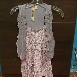 Butterfly Top with Grey Shrug
